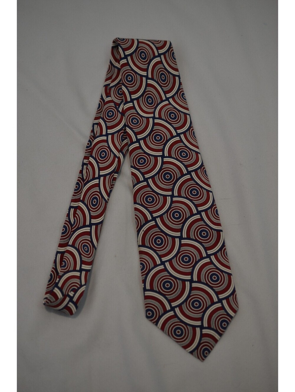 Vintage Polo Ralph Lauren Men’s Tie Red Blue Geometric Circle Retro Necktie
